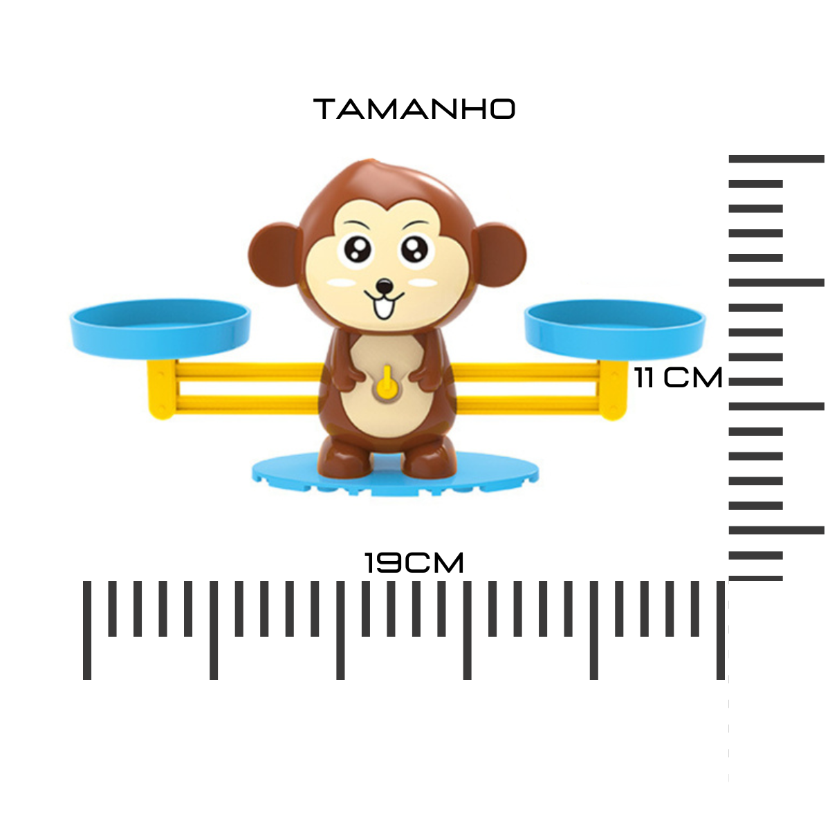 Brinquedo Educativo Matemático Macaco Equilibrista com Balança de Peso e Números Coloridos Método Montessori Jogo Pedagógico com Numerais Para Aprendizagem Rápida e Divertida, Ótimo Para Crianças Especiais