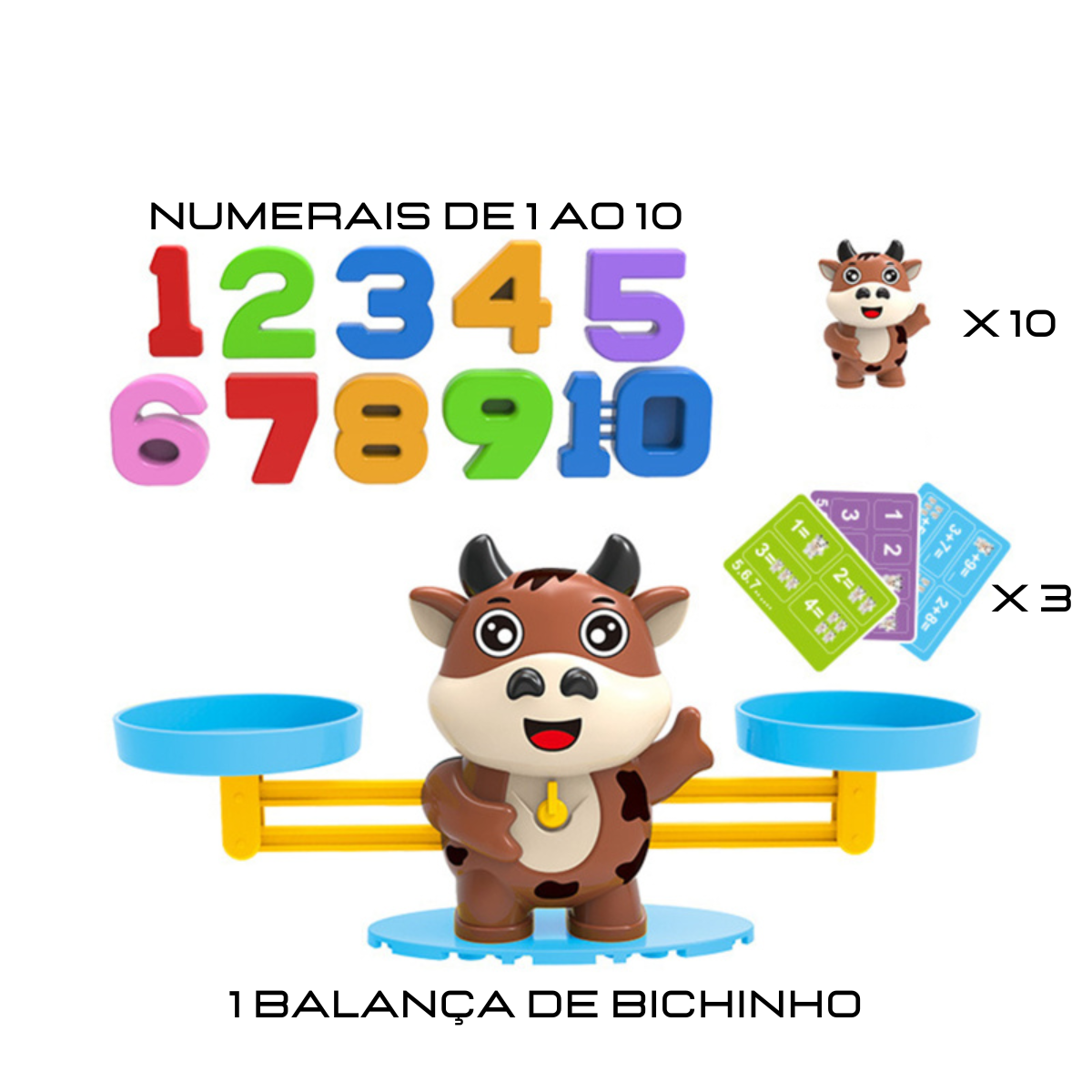 Brinquedo Educativo Matemático Macaco Equilibrista com Balança de Peso e Números Coloridos Método Montessori Jogo Pedagógico com Numerais Para Aprendizagem Rápida e Divertida, Ótimo Para Crianças Especiais