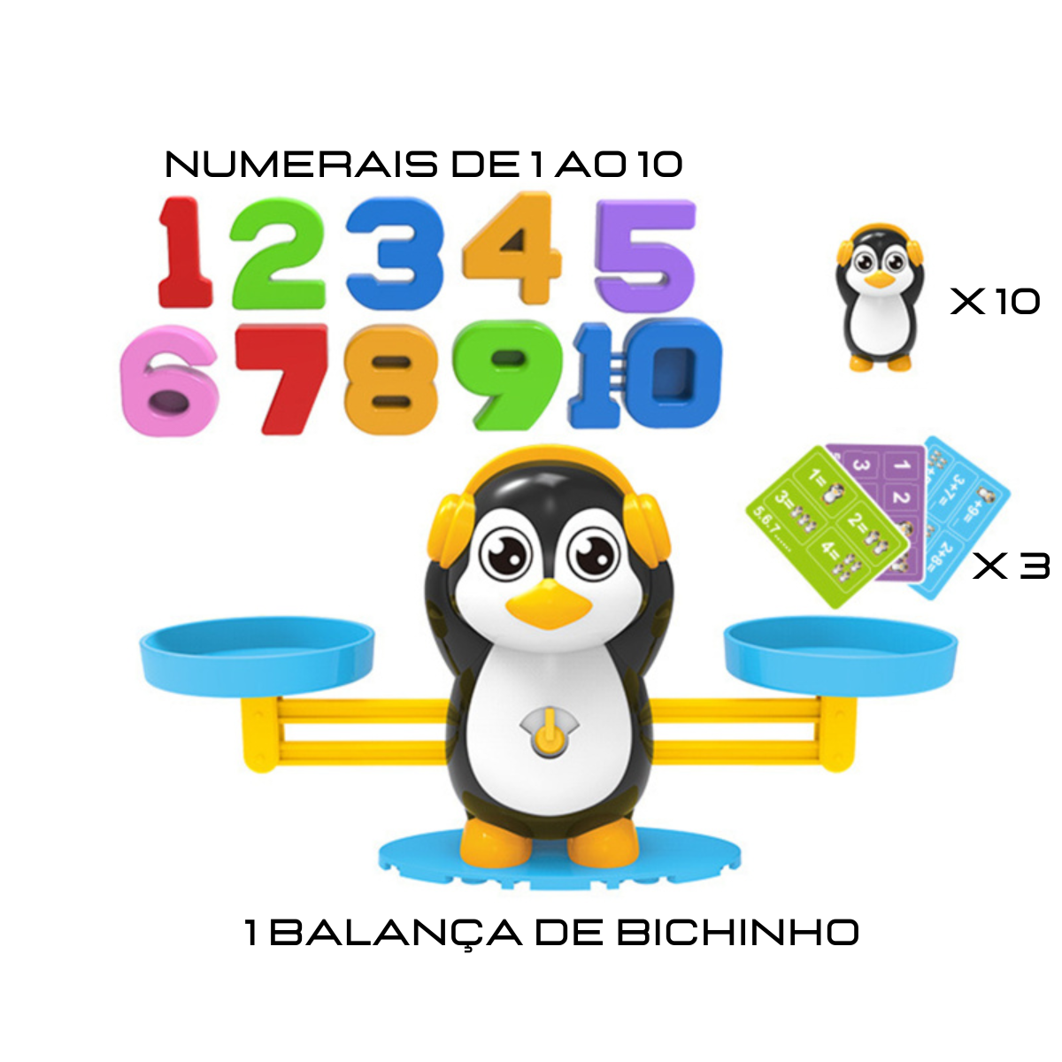 Brinquedo Educativo Matemático Macaco Equilibrista com Balança de Peso e Números Coloridos Método Montessori Jogo Pedagógico com Numerais Para Aprendizagem Rápida e Divertida, Ótimo Para Crianças Especiais