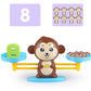 Brinquedo Educativo Matemático Macaco Equilibrista com Balança de Peso e Números Coloridos Método Montessori Jogo Pedagógico com Numerais Para Aprendizagem Rápida e Divertida, Ótimo Para Crianças Especiais