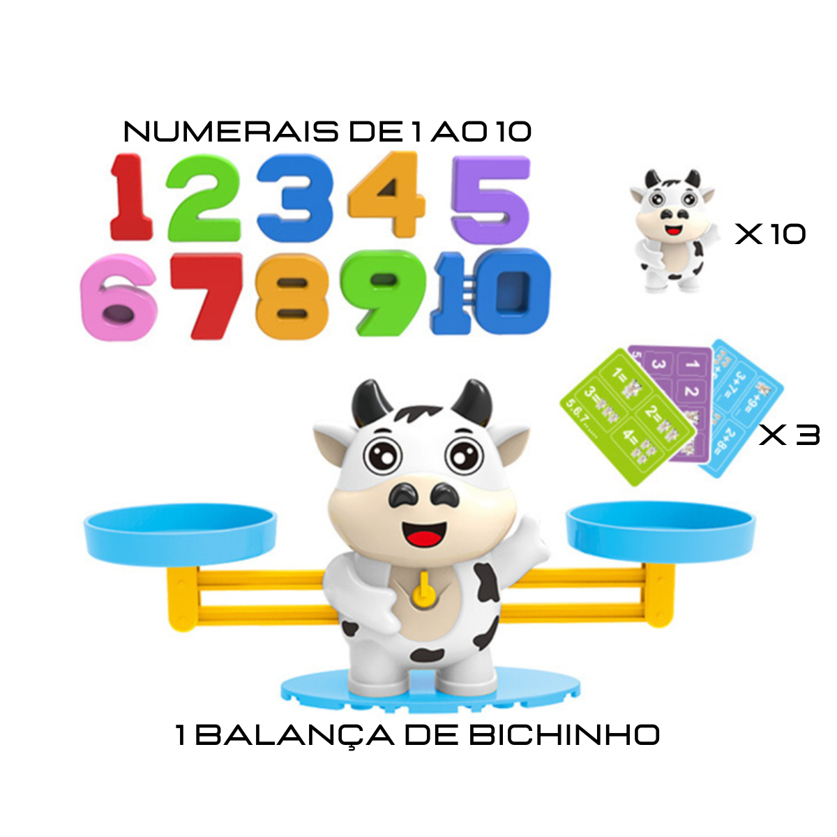 Brinquedo Educativo Matemático Macaco Equilibrista com Balança de Peso e Números Coloridos Método Montessori Jogo Pedagógico com Numerais Para Aprendizagem Rápida e Divertida, Ótimo Para Crianças Especiais